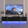 TV Console with Storage Cabinets, Remote Control, APP Control LED TV Stand, Full RGB Color Selection