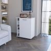 Garret White 6-Bottle Rack Bar Cart