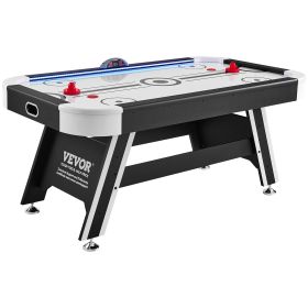 VEVOR Air-Powered Hockey Table, 72" Indoor Hockey Table, LED Sports Hockey Game with 2 Pucks, 2 Pushers