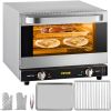 VEVOR Commercial Convection Oven, 21L/19Qt, Quarter-Size Conventional Oven Countertop, 1440W 3-Tier Toaster w/ Front Glass Door, Electric Baking Oven