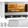 VEVOR Commercial Convection Oven, 47L/43Qt, Half-Size Conventional Oven Countertop, 1600W 4-Tier Toaster w/ Front Glass Door, Electric Baking Oven w/