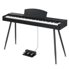 [Do Not Sell on Amazon]Glarry GDP-203 88 Key Standard Full Weighted Keyboards Digital Piano with Metal Stand, Power Adapter, Triple Pedals, Headphone