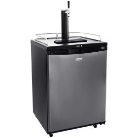 VEVOR Beer Kegerator, Single Tap Draft Beer Dispenser, Full Size Keg Refrigerator With Shelves, CO2 Cylinder, Drip Tray & Rail, 32Â°F- 75.2Â°F Tempera