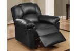 Motion Recliner Chair 1pc Glider Couch Living Room Furniture Black Bonded Leather