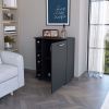 Garret Black 6-Bottle Rack Bar Cart