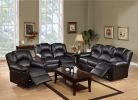 Motion Recliner Chair 1pc Glider Couch Living Room Furniture Black Bonded Leather