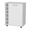 Garret White 6-Bottle Rack Bar Cart