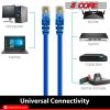 5 Core Ethernet Cable 3 ft Long Cat 6 Computer Internet Patch Cord High Speed WiFi RJ45 for Gaming Indoor Outdoor Use - ET 3FT BLU