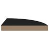 Floating Corner Shelves 2 pcs Black 13.8"x13.8"x1.5" MDF