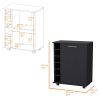 Garret Black 6-Bottle Rack Bar Cart