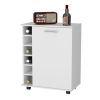 Garret White 6-Bottle Rack Bar Cart