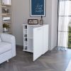 Garret White 6-Bottle Rack Bar Cart