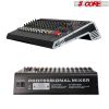 5 Core Audio Mixer 8 Channel DJ Sound Board w Bluetooth USB PC Recording Professional PA Analog Mixing Console For Karaoke Singing Music Podcast Conso