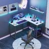 L Shaped Gaming Desk,White