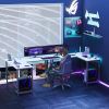 L Shaped Gaming Desk,White