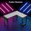 L Shaped Gaming Desk,White