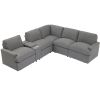 104'' Power Recliner Corner Sofa Home Theater Reclining Sofa Sectional Couches with Storage Box, Cup Holders