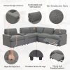 104'' Power Recliner Corner Sofa Home Theater Reclining Sofa Sectional Couches with Storage Box, Cup Holders