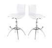 Modern Barstool Leatherette/Chrome Adjustable Height In White Color