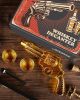 9 Oz Whiskey Revolver Decanter Set with 2 Oz Shot Glasses