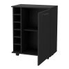 Garret Black 6-Bottle Rack Bar Cart