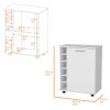 Garret White 6-Bottle Rack Bar Cart