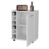 Garret White 6-Bottle Rack Bar Cart