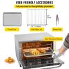 VEVOR Commercial Convection Oven, 47L/43Qt, Half-Size Conventional Oven Countertop, 1600W 4-Tier Toaster w/ Front Glass Door, Electric Baking Oven w/