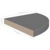 Floating Corner Shelves 4 pcs High Gloss Gray 13.8"x13.8"x1.5" MDF