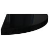Floating Corner Shelves 2 pcs High Gloss Black 13.8"x13.8"x1.5" MDF