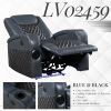 Blue and Black Power Recliner with Bluetooth