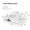 Power Motion Sofa 1pc Contemporary Charcoal Color Gel Leatherette Storage Arms w Cup Holder Living Room Furniture