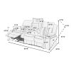 Power Motion Sofa 1pc Contemporary Charcoal Color Gel Leatherette Storage Arms w Cup Holder Living Room Furniture