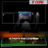 5 CORE Large RGB Gaming Mouse Pad Non-Slip Rubber Base, Waterproof 11.8 x 9.8 Inch LED Desk Mouse Mat Glowing 12 Modes Durable Stitched Edges