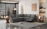 104'' Power Recliner Corner Sofa Home Theater Reclining Sofa Sectional Couches with Storage Box, Cup Holders
