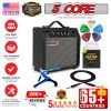 5 Core Guitar Amp 20W Amplifier For Electric Bass Acoustic Practice Amp Small Portable Mini Amplificador Para Bajo with Built in Effects - GA 20 BLK