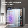 VEVOR 32-Bottle Wine Cooler Dual Zone Freestanding Refrigerator with LED Light