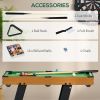 Soozier 38" Foldable Billiards Tabletop Game, Pool Table Set, Fun for the Whole Family with Easy Folding for Storage, Balls, Cues, Chalk