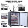 VEVOR Beer Kegerator, Dual Tap Draft Beer Dispenser, Full Size Keg Refrigerator With Shelves, CO2 Cylinder, Drip Tray & Rail, 32Â°F- 75.2Â°F Temperatu