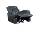 Blue and Black Power Recliner with Bluetooth