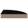 Floating Corner Shelf High Gloss Black 9.8"x9.8"x1.5" MDF