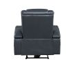 Blue and Black Power Recliner with Bluetooth