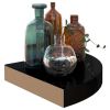 Floating Corner Shelf High Gloss Black 9.8"x9.8"x1.5" MDF