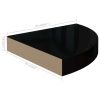 Floating Corner Shelf High Gloss Black 9.8"x9.8"x1.5" MDF