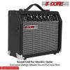 5 Core Guitar Amp 20W Amplifier For Electric Bass Acoustic Practice Amp Small Portable Mini Amplificador Para Bajo with Built in Effects - GA 20 BLK