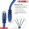 5 Core Ethernet Cable 3 ft Long Cat 6 Computer Internet Patch Cord High Speed WiFi RJ45 for Gaming Indoor Outdoor Use - ET 3FT BLU