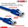 5 Core Ethernet Cable 3 ft Long Cat 6 Computer Internet Patch Cord High Speed WiFi RJ45 for Gaming Indoor Outdoor Use - ET 3FT BLU