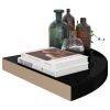 Floating Corner Shelves 2 pcs High Gloss Black 13.8"x13.8"x1.5" MDF