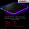 5 CORE Large RGB Gaming Mouse Pad Non-Slip Rubber Base, Waterproof 11.8 x 9.8 Inch LED Desk Mouse Mat Glowing 12 Modes Durable Stitched Edges