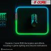 5 CORE Large RGB Gaming Mouse Pad Non-Slip Rubber Base, Waterproof 11.8 x 9.8 Inch LED Desk Mouse Mat Glowing 12 Modes Durable Stitched Edges